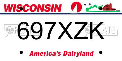 697XZK Wisconsin License Plate