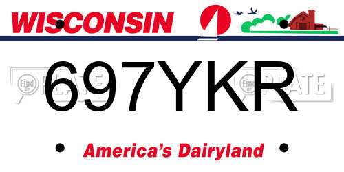 697YKR Wisconsin License Plate