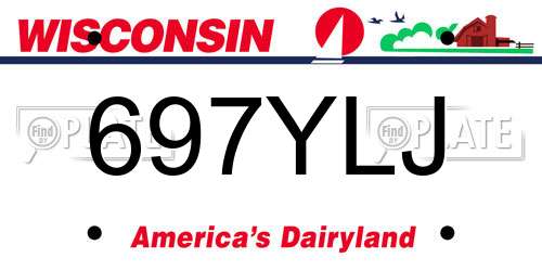 697YLJ Wisconsin License Plate