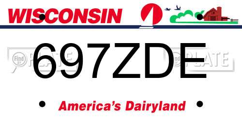 697ZDE Wisconsin License Plate