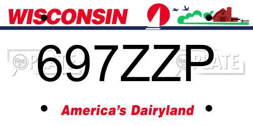 697ZZP Wisconsin License Plate