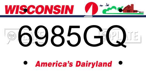 6985GQ Wisconsin License Plate