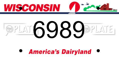 6989 Wisconsin License Plate