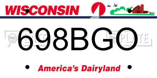 698BGO Wisconsin License Plate