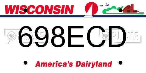698ECD Wisconsin License Plate