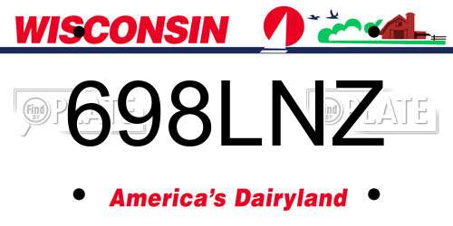 698LNZ Wisconsin License Plate