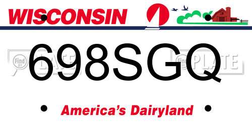 698SGQ Wisconsin License Plate