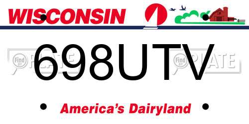 698UTV Wisconsin License Plate