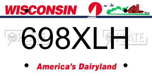 698XLH Wisconsin License Plate
