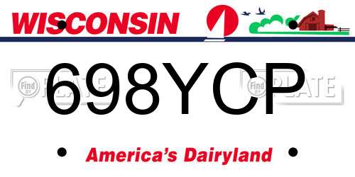 698YCP Wisconsin License Plate