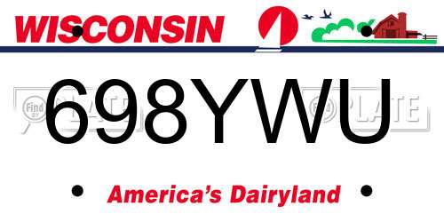 698YWU Wisconsin License Plate