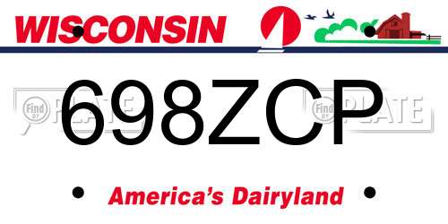698ZCP Wisconsin License Plate