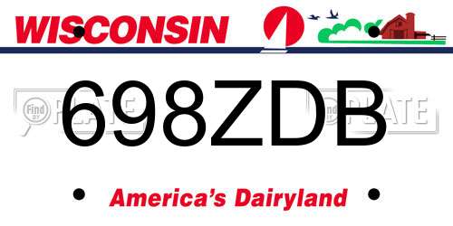 698ZDB Wisconsin License Plate