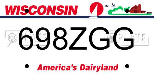 698ZGG Wisconsin License Plate