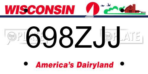 698ZJJ Wisconsin License Plate