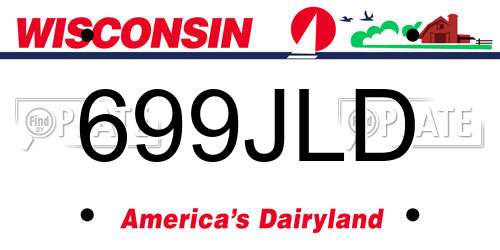 699JLD Wisconsin License Plate