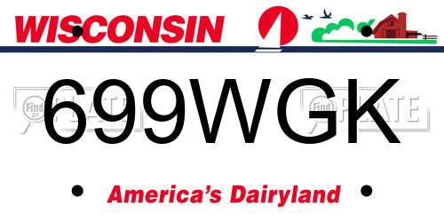 699WGK Wisconsin License Plate