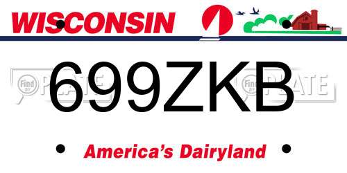 699ZKB Wisconsin License Plate