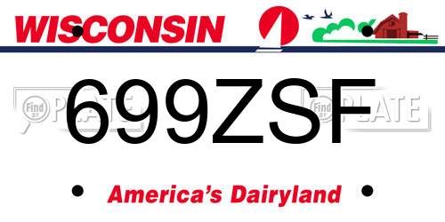 699ZSF Wisconsin License Plate