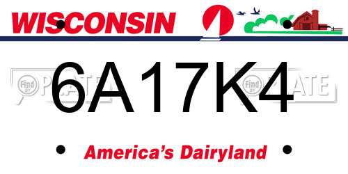 6A17K4 Wisconsin License Plate