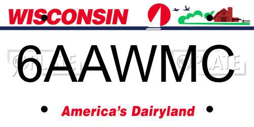 6AAWMC Wisconsin License Plate