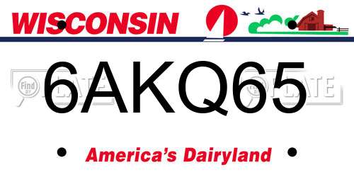 6AKQ65 Wisconsin License Plate