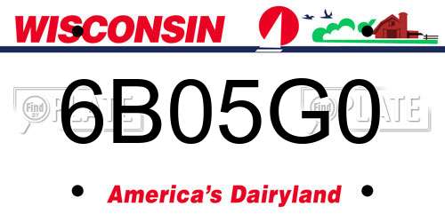 6B05G0 Wisconsin License Plate