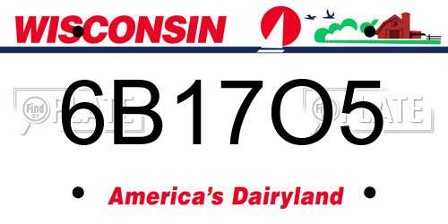 6B17O5 Wisconsin License Plate