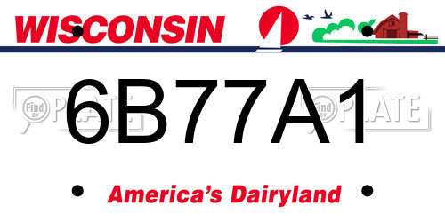 6B77A1 Wisconsin License Plate