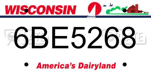 6BE5268 Wisconsin License Plate
