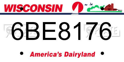 6BE8176 Wisconsin License Plate