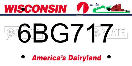 6BG717 Wisconsin License Plate