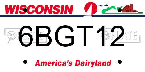 6BGT12 Wisconsin License Plate