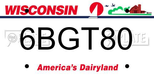 6BGT80 Wisconsin License Plate