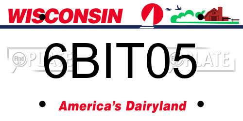 6BIT05 Wisconsin License Plate