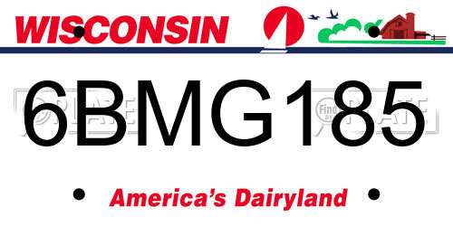 6BMG185 Wisconsin License Plate