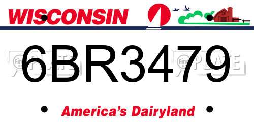 6BR3479 Wisconsin License Plate