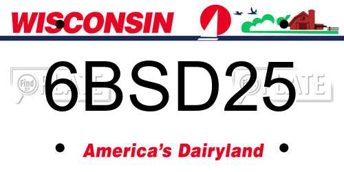 6BSD25 Wisconsin License Plate