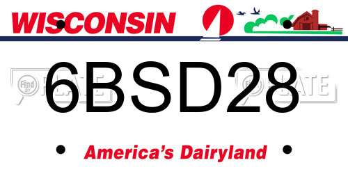 6BSD28 Wisconsin License Plate