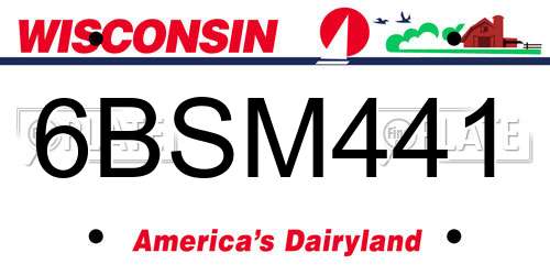 6BSM441 Wisconsin License Plate