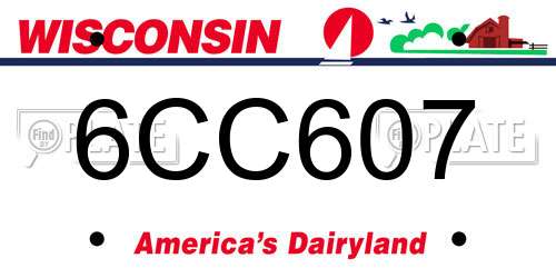 6CC607 Wisconsin License Plate