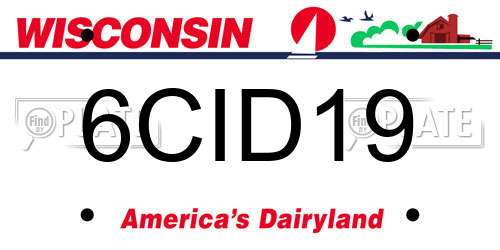 6CID19 Wisconsin License Plate
