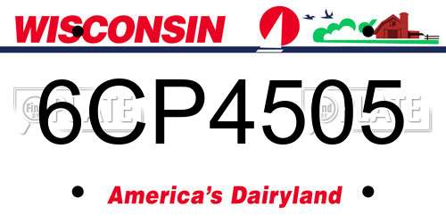 6CP4505 Wisconsin License Plate
