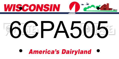 6CPA505 Wisconsin License Plate
