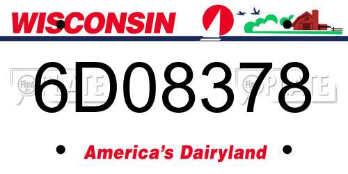 6D08378 Wisconsin License Plate