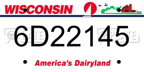 6D22145 Wisconsin License Plate