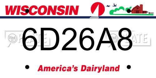 6D26A8 Wisconsin License Plate
