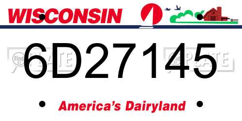 6D27145 Wisconsin License Plate