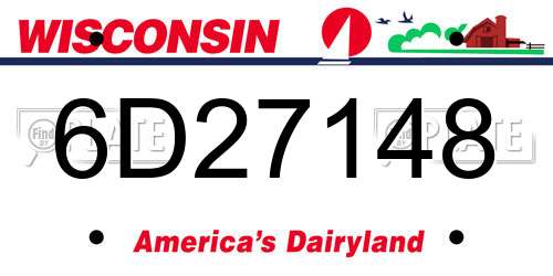 6D27148 Wisconsin License Plate