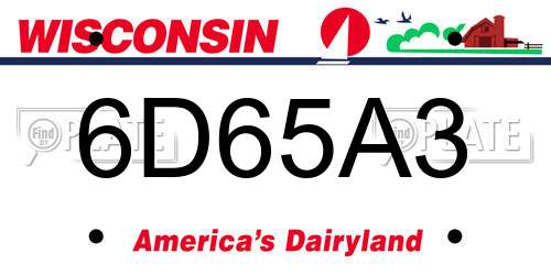 6D65A3 Wisconsin License Plate